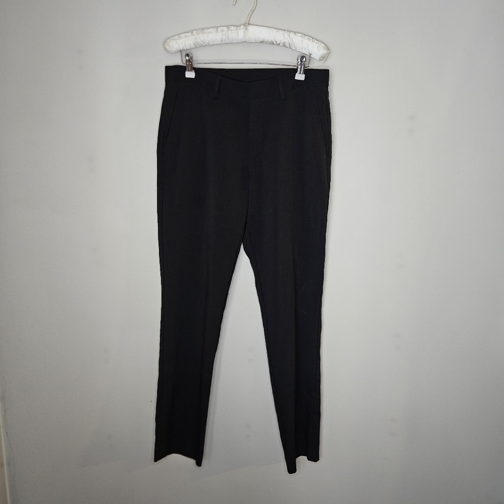 Perry Ellis Portfolio Pants Black Slim Fit Non Iron Business Casual Neutral